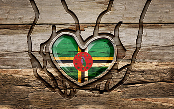 I love Dominica, , wooden carving hands, Day of Dominica, Flag of Dominica, Take care Dominica, creative, Dominica flag, Dominica flag in hand, wood carving, North American countries, Dominica HD wallpaper