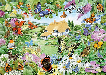 butterfly garden, garden, swallowtail, flowers, butterfly HD wallpaper