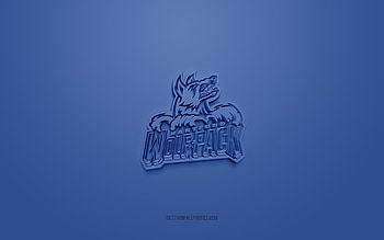 Hartford Wolf Pack, creative 3D logo, blue background, AHL, 3d emblem, American Hockey Team, American Hockey League, Connecticut, USA, 3d art, hockey, Hartford Wolf Pack 3d logo HD wallpaper