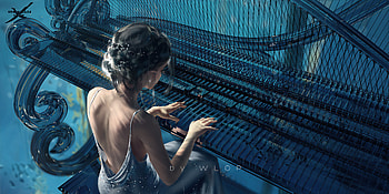 Classic Piano Girl Wlop , piano, artist, artwork, digital-art, artstation HD wallpaper