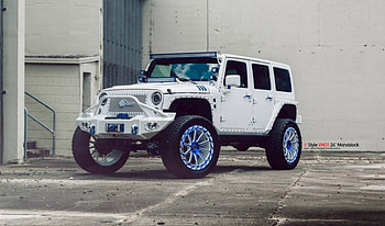 Jeep Wrangler, Mopar, White, Lightbar, Custom Wheels HD wallpaper