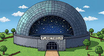Starlit Planetarium Dome — Ultra, planetarium, dome, building, Stars, pixel art HD wallpaper