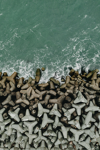 Nature, Sea, Waves, View From Above, Coast HD phone wallpaper