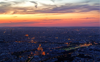 Cities, Sunset, Sky, Paris, City, View From Above, Panorama HD wallpaper