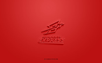 Memphis Express, creative 3D logo, red background, AAF, 3d emblem, Alliance of American Football, American football club, USA, 3d art, American football, Memphis Express 3d logo HD wallpaper