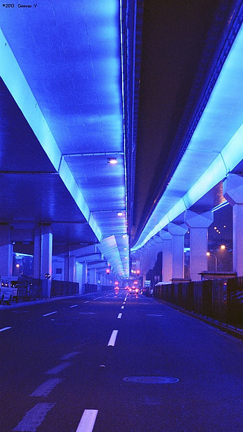 Blue Aesthetic, Blue Roadway HD phone wallpaper