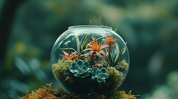 Enchanting Terrarium - Nature's Miniature Ecosystem, terrarium, plant, succulents, moss, nature HD wallpaper