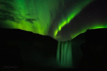 Aurora Over Skógafoss — Nature, aurora borealis, nature, Skógafoss HD wallpaper