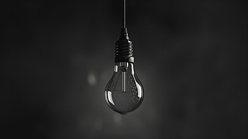 Hanging Light Bulb - Illuminating Darkness, man made, light bulb, Black & White HD wallpaper