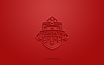 Toronto FC II, creative 3D logo, burgundy background, Canadian soccer team, USL League One, Toronto, Canada, 3d art, soccer, Toronto FC II 3d logo HD wallpaper