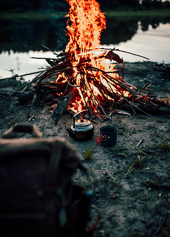 Bonfire, Teapots HD phone wallpaper