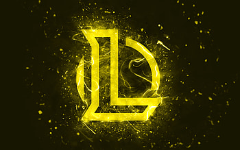 League of Legends yellow logo, , LoL, yellow neon lights, creative, yellow abstract background, League of Legends logo, LoL logo, online games, League of Legends HD wallpaper
