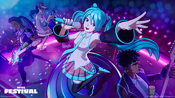 video game, Fortnite, Hatsune Miku HD wallpaper
