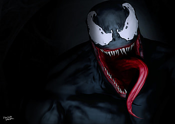 Venom Face, venom, superheroes, behance, digital-art, artwork HD wallpaper