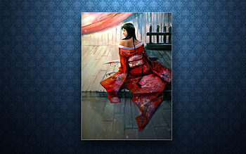 Geisha, girls, anime HD wallpaper