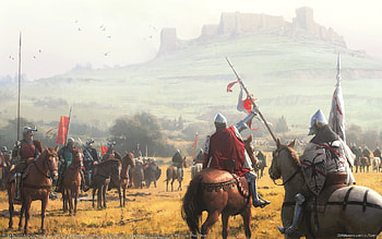 jose daniel cabrera montiel battle cg middle ages castle knights horses middle ages castle hill HD wallpaper