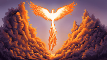 Phoenix Clouds Flame Digital Art , phoenix, artist, artwork, digital-art, deviantart HD wallpaper