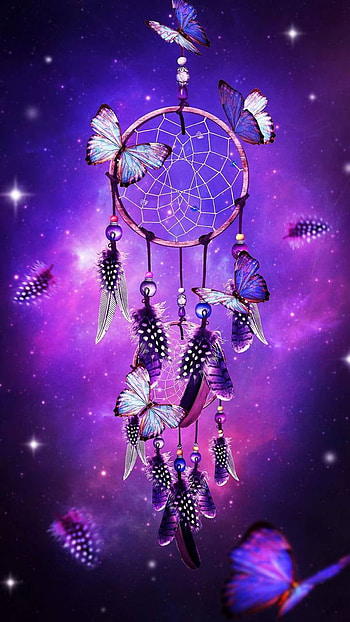 butterfly, colorful, artistic, dreamcatcher HD phone wallpaper