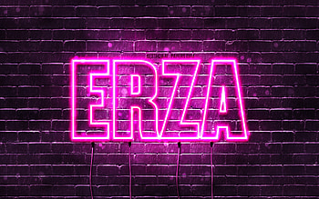 Happy Birtay Erza, , pink neon lights, Erza name, creative, Erza Happy Birtay, Erza Birtay, popular japanese female names, with Erza name, Erza HD wallpaper