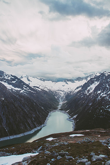 Nature, Rivers, Mountains, Clouds, Snow, Mountain Range HD phone wallpaper