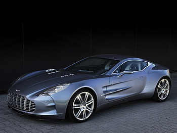 Sports, Auto, Aston Martin, Cars, Side View, Blue Metallic, 2009, One-77 HD wallpaper