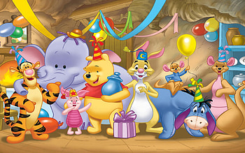 Winnie the Pooh Animation, Happy Birtay, Celebration, Gifts HD wallpaper