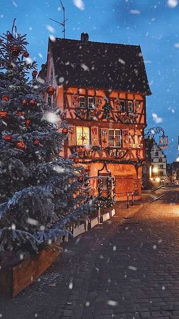 Winter House, Christmas HD phone wallpaper