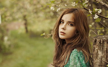 Blonde Girl Outdoor Looking At Viewer , blonde, girls, model HD wallpaper