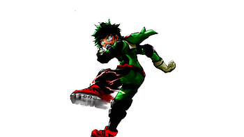 Izuku Midoriya With Green Dress White Background My Hero Academia HD wallpaper