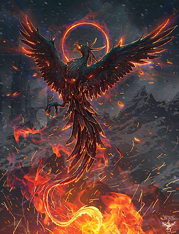 Dragon fire bird, heat, red, dragon bird HD phone wallpaper