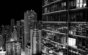 Cities, City, Skyscraper, Bw, Chb HD wallpaper
