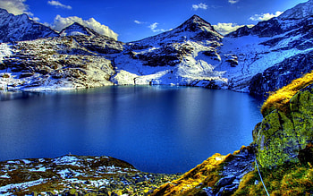 ALPS MOUNTAIN LAKE, Alps, R, Snow, Lake, Mountains, Austrian HD wallpaper