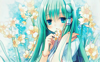 Aqua Hair Girl, girl, aqua, long hair, hair HD wallpaper