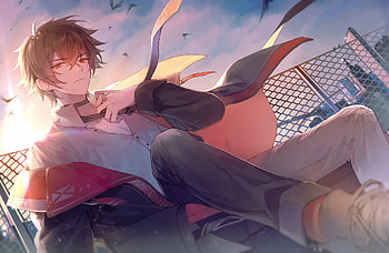 Vibrant Anime Boy – Dynamic Sunset Vibes, Anime, boy, anime boy HD wallpaper