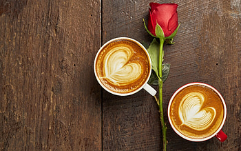 Romantic coffee and rose , Love in the air, Beautiful art, Elegance and romance HD wallpaper