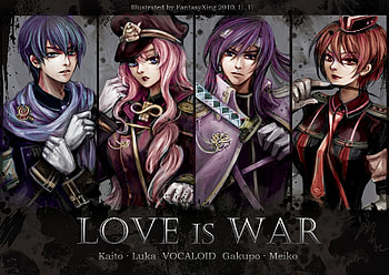 Love is War, luka, awesome, song, uniform, cute, vocaloid, beauty, nice, music, vocaloids, megurine luka, program, sword, meiko, guns, girl, kaito, beautiful, weapons, diva, boy, gakupo, anime, pretty, cool, idol, virtual, katana HD wallpaper