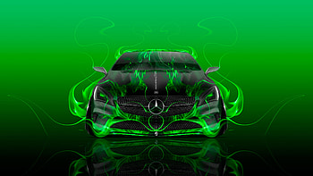 ... mercedes-benz-coupe-front-fire-flame-abstract-car- ... HD wallpaper