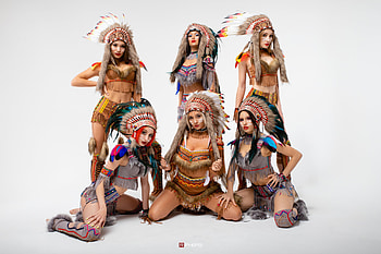 :), feather, indian, vitali rychkov, woman, girl HD wallpaper