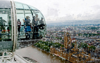 rainy day view from the london eye, river, rain, city, ferris wheel, view HD wallpaper