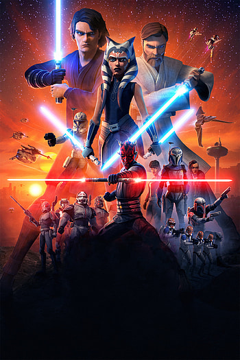 the clone wars, red, art HD phone wallpaper