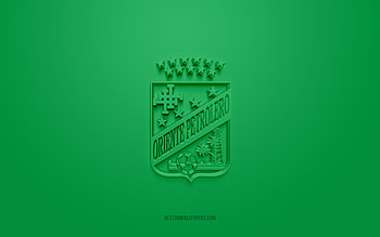 Oriente Petrolero, creative 3D logo, green background, Bolivia Primera Division, 3d emblem, Bolivian football Club, Bolivia, 3d art, football, Oriente Petrolero 3d logo HD wallpaper