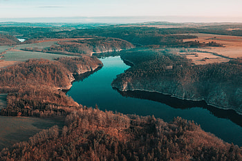 Nature, Rivers, Trees, Forest, Dahl, Distance, Winding, Sinuous HD wallpaper