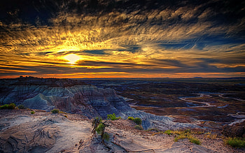 Nature, Sunset, r, Arizona, Petrified Forest HD wallpaper