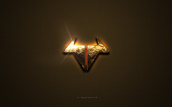 Brammo golden logo, artwork, brown metal background, Brammo emblem, creative, Brammo logo, brands, Brammo HD wallpaper