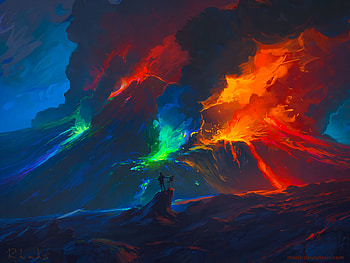 Fantasy, Art, Waves, Colorful, Colourful, Artist HD wallpaper