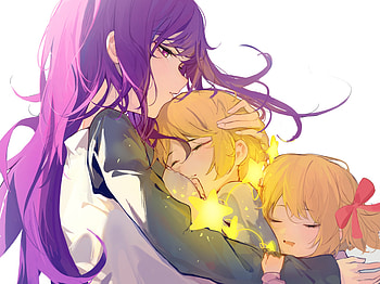 Hoshino Sisters Embrace — Ai, Ruby & Aquamarine | Oshi no Ko Quad, Ruby Hoshino, Aquamarine Hoshino, Ai Hoshino, Anime, Oshi no Ko HD wallpaper