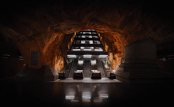 Dark, Miscellanea, Miscellaneous, Tunnel, Subway, Metro, Escalator HD wallpaper