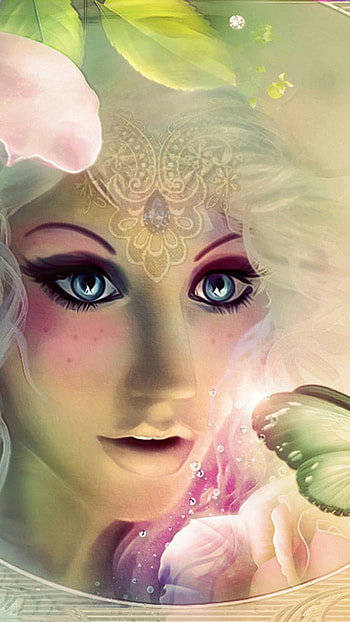 Spring Fairy, blue eyes, flower, fantasy, fairy HD phone wallpaper
