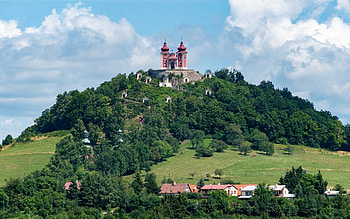 Church in Slovakia, clouds, Slovakia, church, hill HD wallpaper