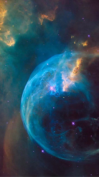 Supernova Blue Bubble Explosion Hubble Android HD phone wallpaper